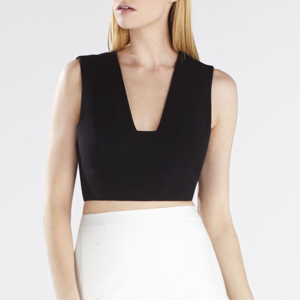 BCBG MAX AZIRA BLACK CROP TOP